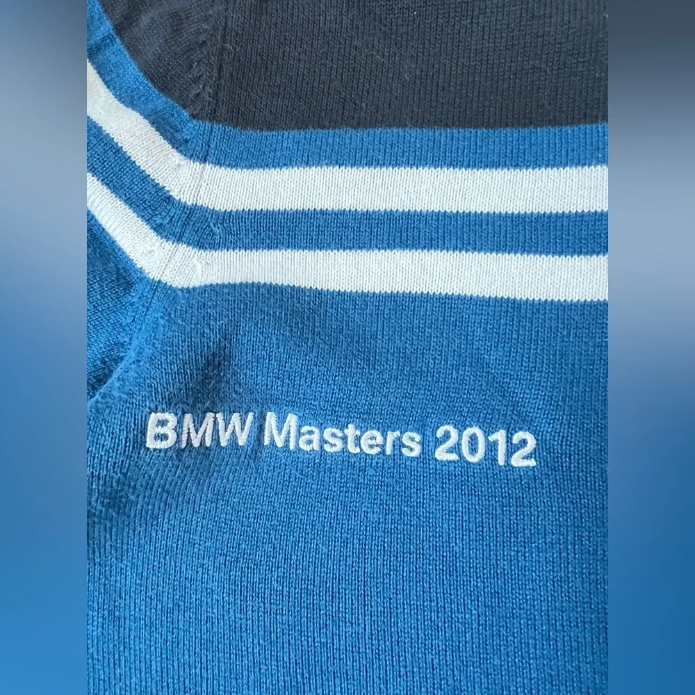 Hugo Boss Quarter Zip cotton Sweater BMW Masters 2012 Blue Black Size S unisex